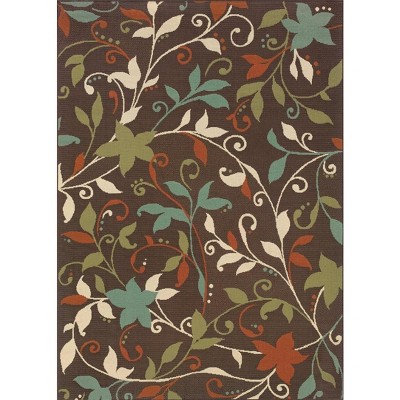 Oriental Weavers Montego 967X6 Brown/ Green Indoor/Outdoor Area Rug - 1'9" x 3'9"