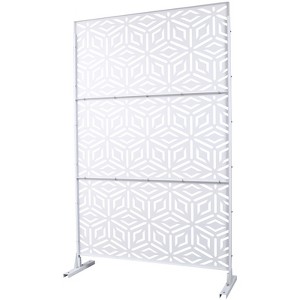 DSVIMOY Outdoor & Indoor Privacy Screen, Freestanding Decorative Privacy Screen for Deck Balcony Patio, White, 48"*76"*16" - 1 of 4