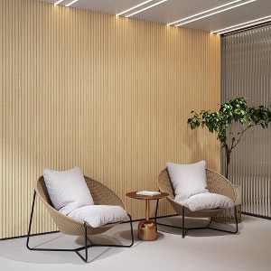 0.83 in. x 7.87 ft. x 1 ft. Slat Wood Sound Absorbing Decorative Wall Paneling 2-Pack - 1 of 4
