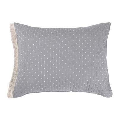 Grey and Cream Cotton Twin Reversible Quilt Set