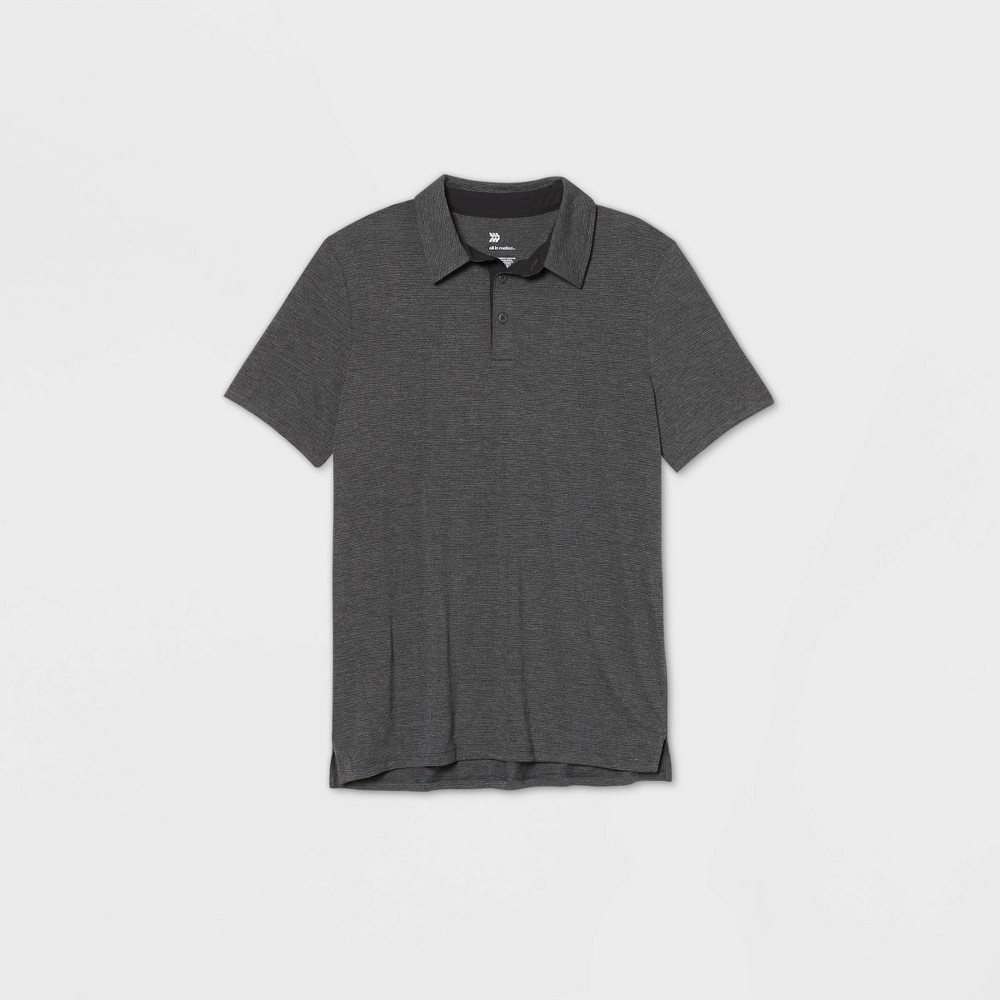 Men's Jersey Golf Polo Shirt - All in Motion Black Microstripe XL was $20.0 now $12.0 (40.0% off)