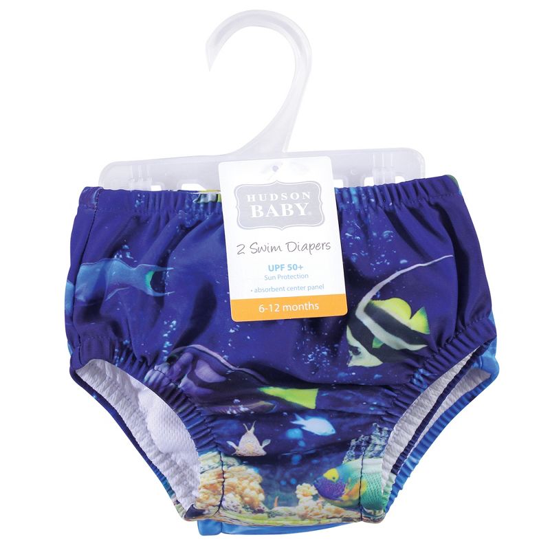 Hudson Baby Infant and Toddler Unisex Swim Diapers, Coral Reef Dolphin, 3 of 6