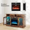 Costway TV Stand with Electric Fireplace LED Lights Remote Controls Storage Cabinets White/Black/Brown - 3 of 4