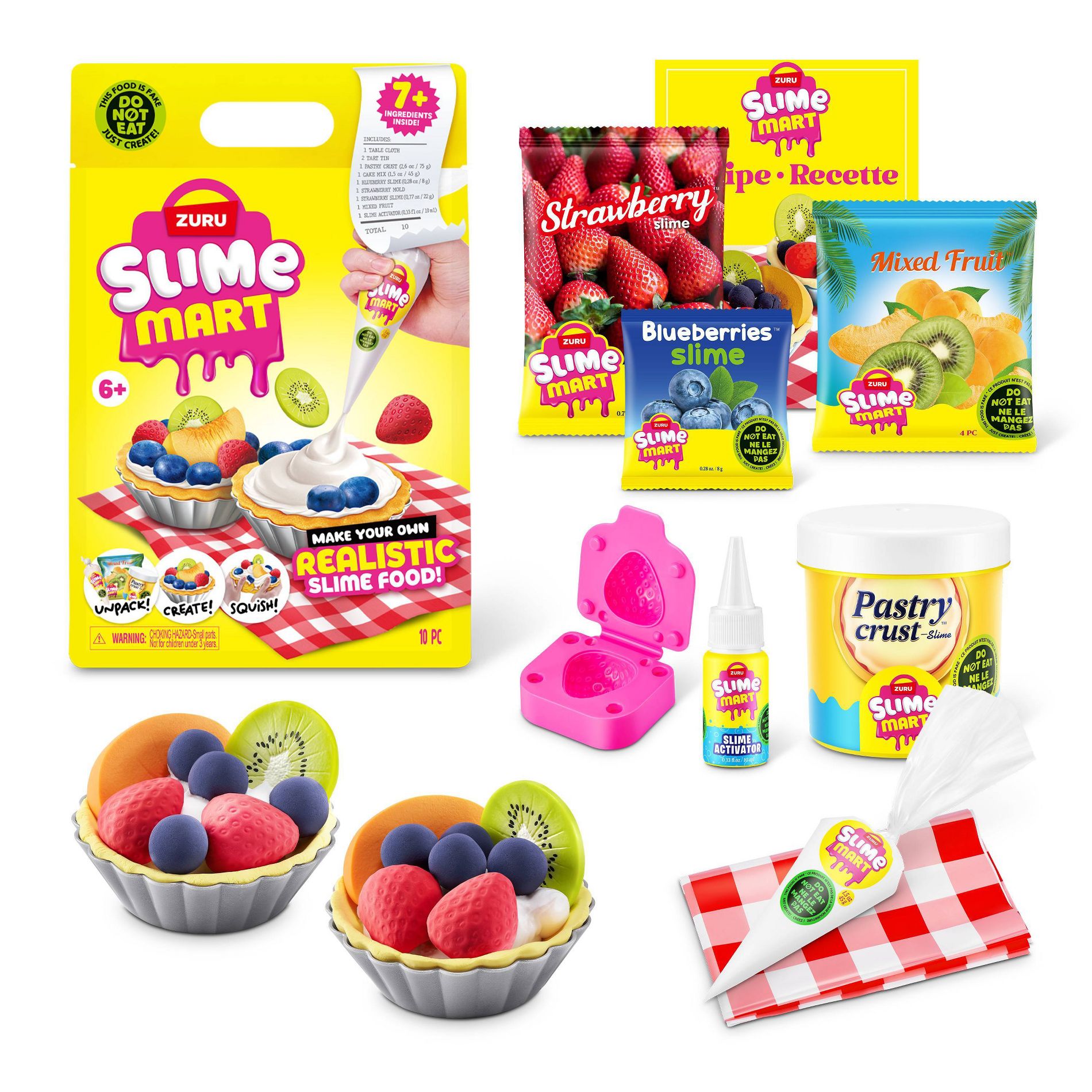 Slime Mart Small Bag Fruit Tart Slimes and Putties: Includes Yellow, Focus on Creativity, 0.77 Net Weight