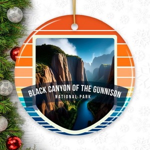 Black Canyon of Gunnison National Park Retro Style Ornament, Colorado Tourist Attraction and Gift| OrnamentallyYou - 1 of 4