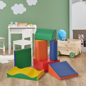 Baofuwish 7-Piece Soft Play Block Set,Non-Toxic Stacking & Building Blocks for Toddlers,Educational Soft Play Activity Set - 1 of 4