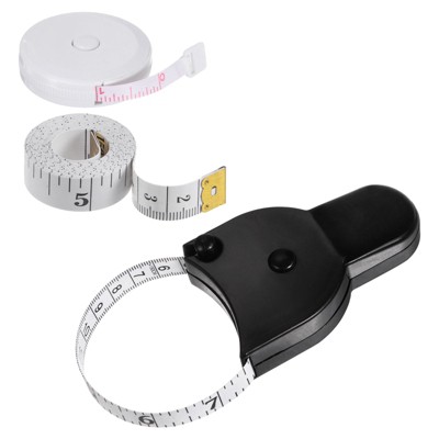 Unique Bargains Automatic Retractable Fitness Tailor Tape Double Scale Rulers and Measuring Tools 150cm/60 Inch 3 Pcs