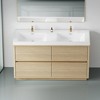 GlasFlength Bathroom Storage Cabinets, Freestanding, Open shelving Bathroom Vanity，Assembly Required, Beige, 59"*19.75"*35.5" - 2 of 4