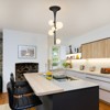 POWLIG Modern 6-Light Black Pendant Light with White Glass Shades, 12.59 Inch, Pair with G9 bulbs - 3 of 4