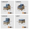 XIZZI All-Weather Rattan Furniture, Sectional Sets w/ Optional Solar Light-Up Coffee Table & Ottoman, Choose 6-9pc Configs in 8 Fade Resistant Colors - 3 of 4