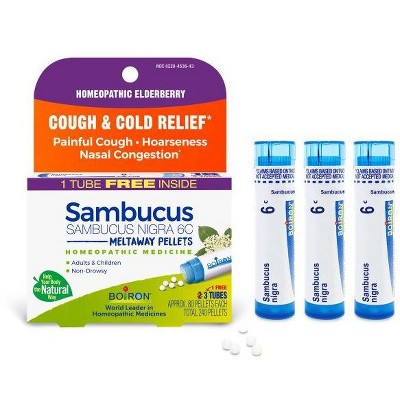 Sambucus Nigra 6C 3 MDT by Boiron Homeopathic Medicine For Cough & Cold Relief  -  3 Pack Pellet