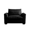 Black Corduroy Deep Seat Single Sofa Accent Chair,Deep Seat Couch with Waist Pillow for Living Room/Apartment/Office - 4 of 4