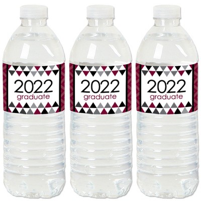 Big Dot of Happiness Maroon Grad - Best is Yet to Come - 2022 Burgundy Graduation Party Water Bottle Sticker Labels - Set of 20