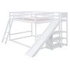 NicBex Full over Full Bunk Bed with Full-Length Guardrail and Slide,Loft Bed with Ladder and Storage Shelves,Noise Reduced Bunk Beds for Bedroom - 2 of 4