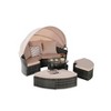 5-Piece Outdoor Patio Round Daybed Set, Wicker Conversation Group with Retractable Canopy, Soft Cushions, and Storable Table - 4 of 4