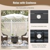 Dracelo 22 inch Black Square Rattan Patio Side Table with Umbrella Hole - 4 of 4