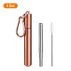 Unique Bargains 304 Stainless Steel Durable Adjustable Portable Drinking Straw Silver Tone 4 Pcs - 3 of 4