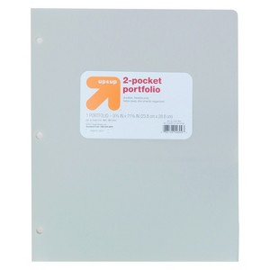 2 Pocket Plastic Folder Gray - up&up™: 3 Hole Punched, Polypropylene, Internal Pockets, 50 Sheet Capacity - 1 of 3