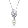 Guili White Gold Plated Sterling Silver Pendant with Pearl Pear Drop for an Elegant and Classic Look, Ideal for Gifts and Special Events - 2 of 3
