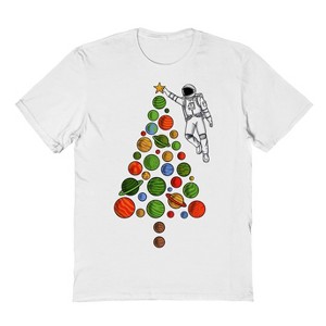 Rerun Island Men's Space Christmas Short Sleeve Graphic Cotton T-Shirt - 1 of 1