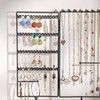6 - Tier Jewelry Organizer, Earring Holder with Wooden Ring Tray - Black - 3 of 4