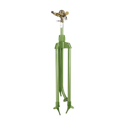 Martha Stewart MTS-TIS39B Heavy-Duty Brass Impulse Sprinkler with Metal Tripod | 1390 sq ft Max Coverage | Extends up to 39-in