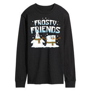 Men's - SpongeBob SquarePants - Frosty Friends Long Sleeve Graphic T-Shirt - 1 of 4