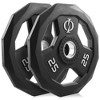 Philosophy Gym Set of 2 Rubber Coated Olympic Grip Weight Plates - 2-in Olympic Plates Black - 2 of 4