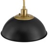 Possini Euro Design Baltar Modern 68 1/2" Tall Standing Floor Lamp Curved Arc Dimmable Black Gold Metal Brass Finish Living Room Bedroom Dome Shade - 3 of 4