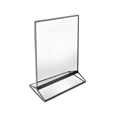 Silver Trim Double-Sided Clear Acrylic Tabletop Frames, 5" x 7"
