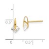 Black Bow Jewelry Kids 4mm Square Cubic Zirconia Post Earrings in 14k Yellow Gold - 3 of 4