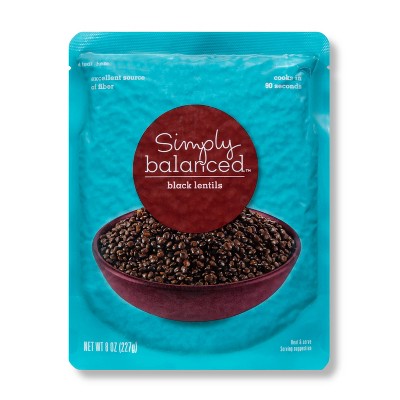Black Lentils Microwaveable Pouch 8 oz - Simply Balanced&#8482;