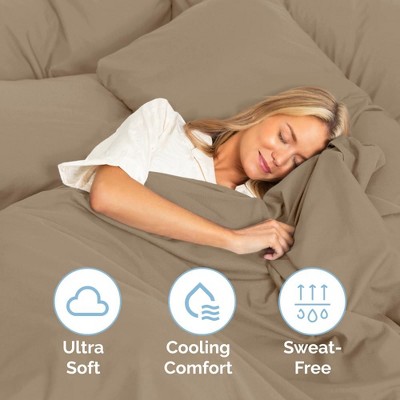 California King Cream Microfiber 6-Piece Solid Sheet Set