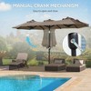 Okak 9.5IN Double-Sided Patio Umbrella with 3 Air Vents and 12 Ribs, Large Umbrella with Push Button Tilt and Crank, Outdoor Umbrella - 4 of 4