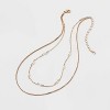 Gold 2 Row Clear Stone Pearl Ball Necklace - A New Day™ Gold - 3 of 4