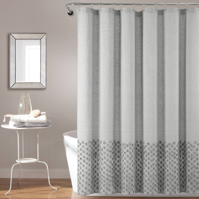 72"x72" Boho Polka Dot Yarn Dyed Eco Friendly Recycled Cotton Shower Curtain - Lush Décor, 1 of 5