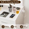 Acekool Vanity Desk with Mirror & Lights, Power Outlet, 3 Lighting Modes, 2 Drawers, Makeup Table for Bedroom - 4 of 4
