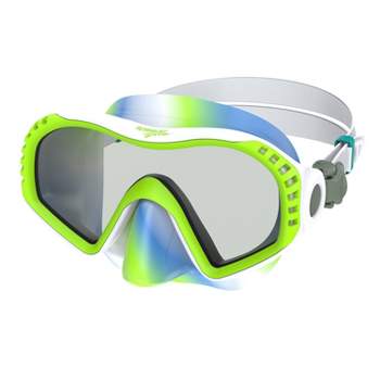 Speedo Jr Wave Watcher Swim Mask - Green/Blue/Silver Tie-Dye