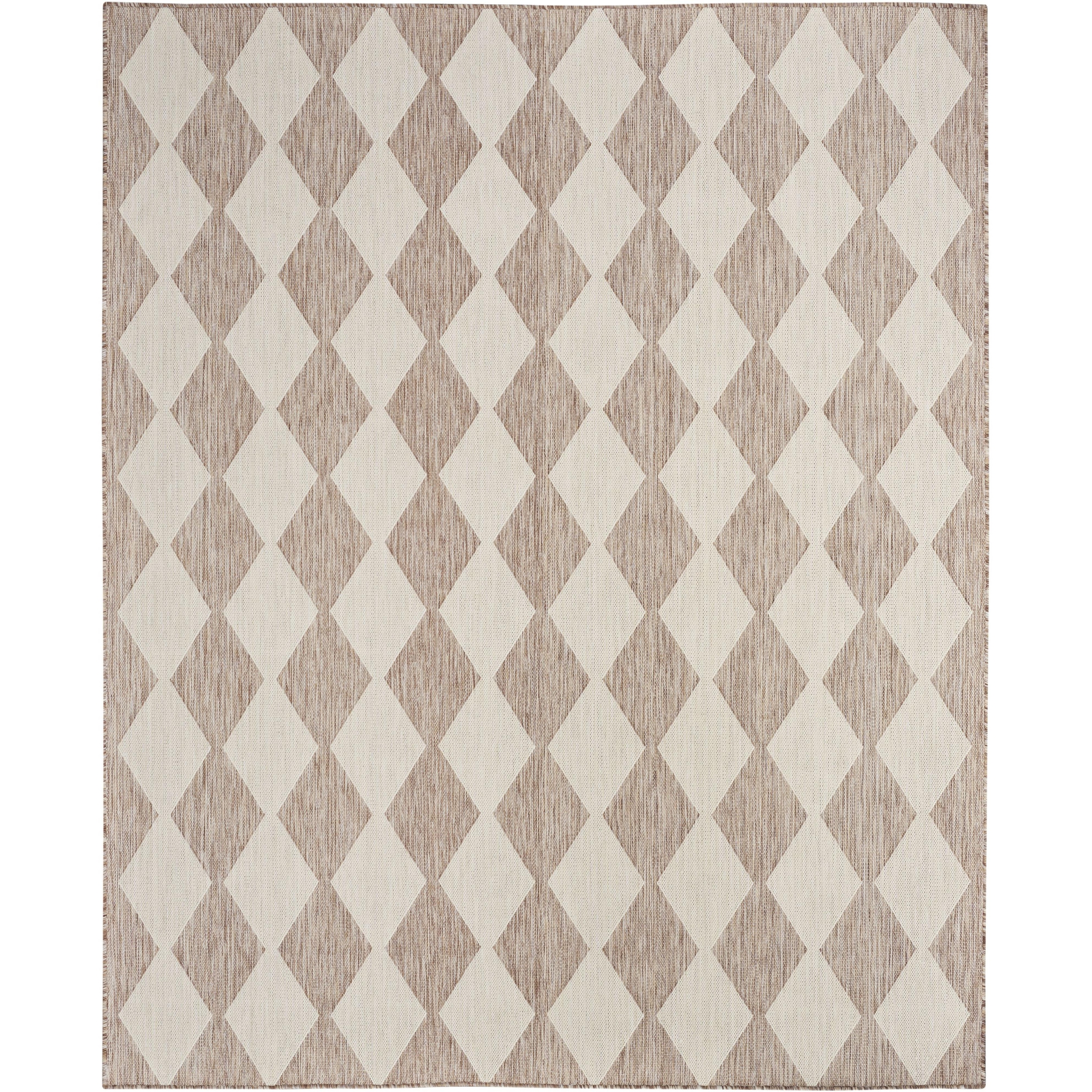 Nourison Positano 5' x 7' Beige Diamond Modern Flatweave Indoor/Outdoor Rug