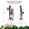 Victorian Style Christmas Girl and Street Lamp Tabletop Figurine, 8" Vintage Holiday Statue of a Gift Carrying Belle| OrnamentallyYou - 3 of 4