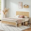 Rattan Platform Bed Frame With Headboard, Modern Style Cane Boho Bed Frames With Heavy Duty Sturdy Steel Slat Support, No Box Spring Needed - 4 of 4