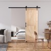 VEVOR Barn Door and Hardware Kit,30"x84" Wood Sliding Barn Door,Smoothly and Quietly,Barn Door Kit with 8-in-1 Floor Guide and Door Handle,Black&Wood - 2 of 4