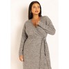 ELOQUII Women's Plus Size Sweater Wrap Dress - 3 of 4