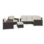 Palm Springs 4pc Outdoor Set with Sectional, Arm Chairs & Ottoman - Home Styles
