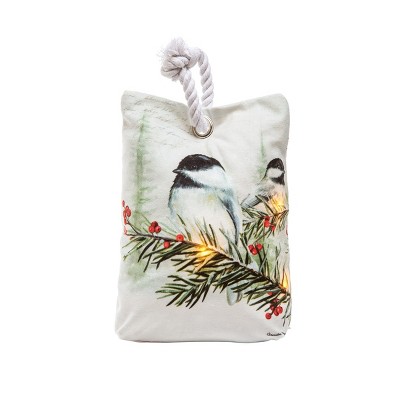 C&F Home Holiday Chickadee Light-Up LED Door Stop