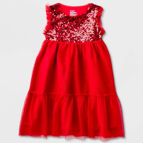 Girls red hot sale sequin dress