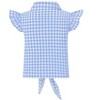 Clearlove Girls Sleeveless Plaid Button Down Shirt Summer Cropped Top with Tie Waist and Ruffled Hem Cute Casual Blouse - 2 of 4