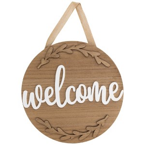 Northlight Welcome Daily Branches Wooden Wall Sign - 15.75" - 1 of 4
