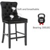 QingMoon Velvet Upholstered Barstools, Button Tufted Counter Chairs Set of 2 with Nailhead Trim and Wooden Legs for Kitchen, Cafe, Pub - 4 of 4