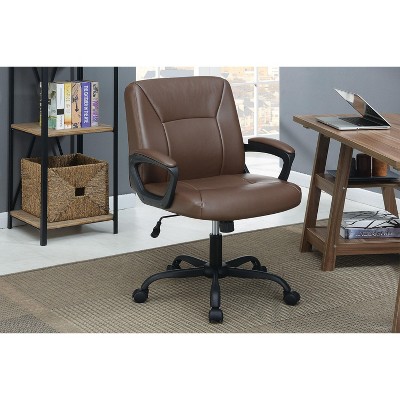 Grungis Faux Leather Swivel Office Chair with Universal Wheels and Arms,Gaming Chair with Adjustable Height,Modern Computer Chair for Office